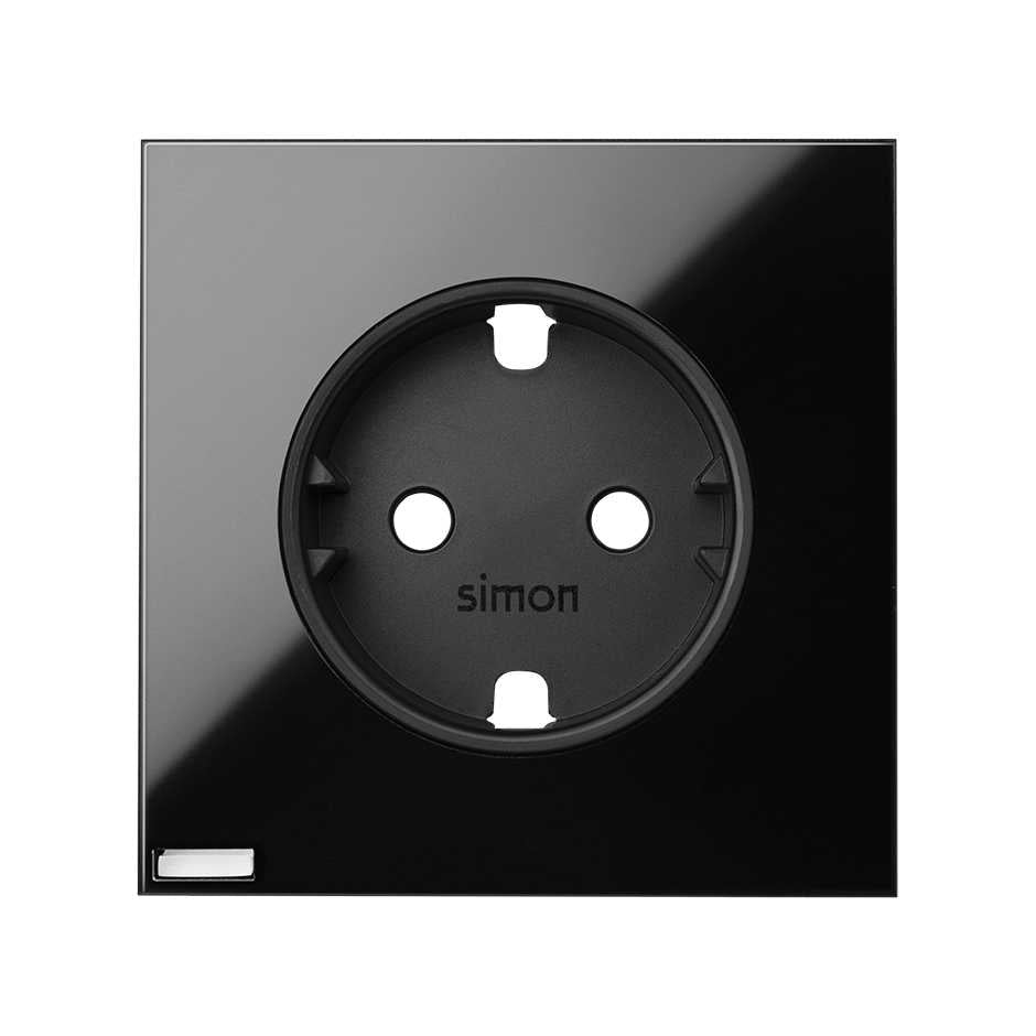 10002041-138 - Tapa Simon iO para la base de enchufe schuko negro brillante Simon 100