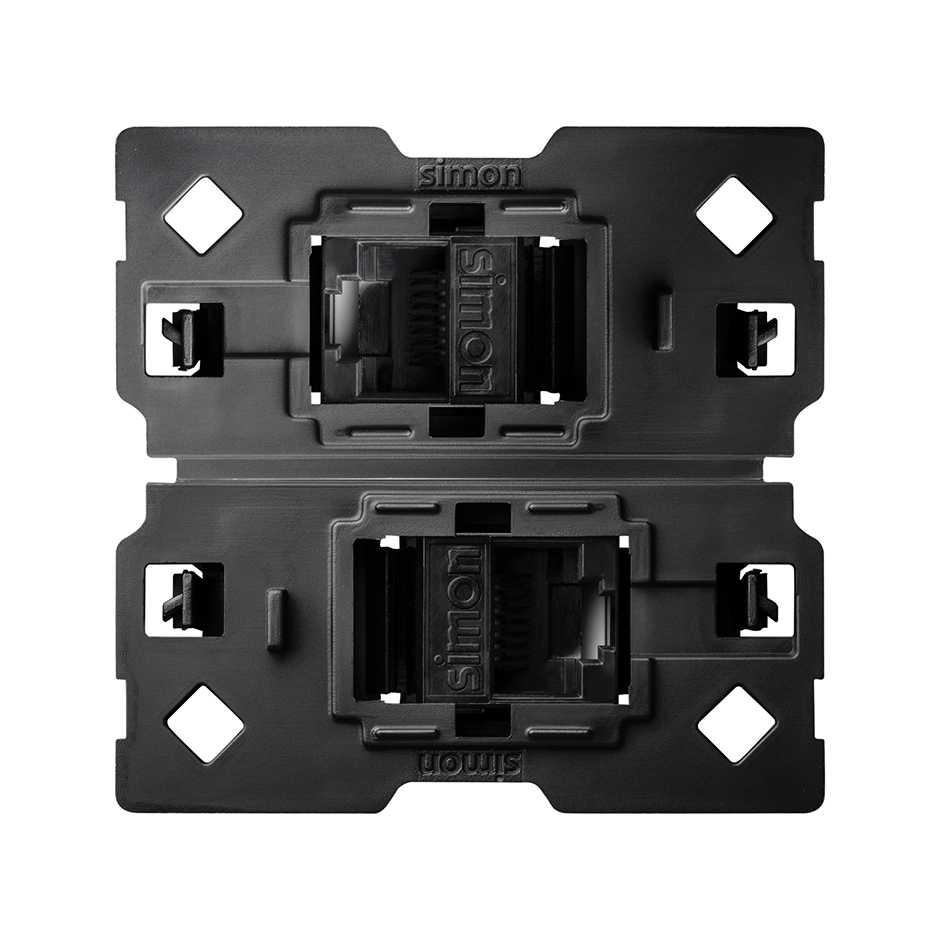 10002544-039 - Conector informático RJ45 AMP® de categoría 6 UTP doble con adaptador Simon 100