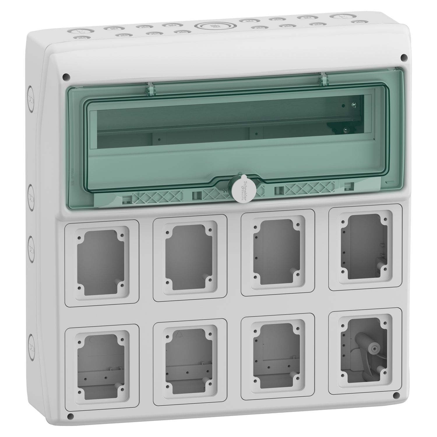 13182 - Cuadro eléctrico estanco Mureva 1 Fila x 18 Módulos con 8 aperturas Schneider