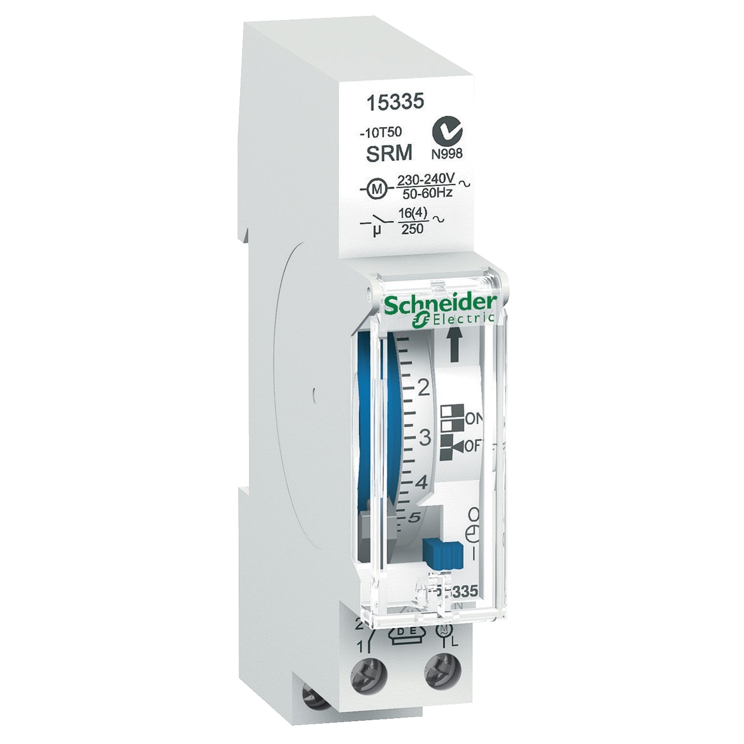 15335 - Interruptor horario diario analógico Acti9 IH 1 módulo 1 canal 16 A Schneider