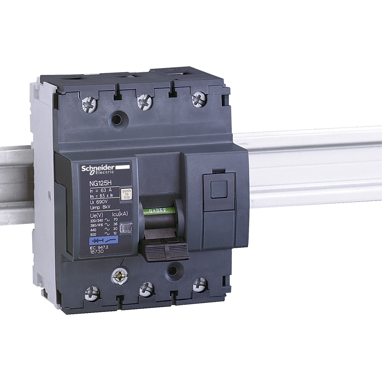18724 - Interruptor Magnetotérmico Tripolar Acti9 NG125H 3P 16A Curva C 36kA Schneider