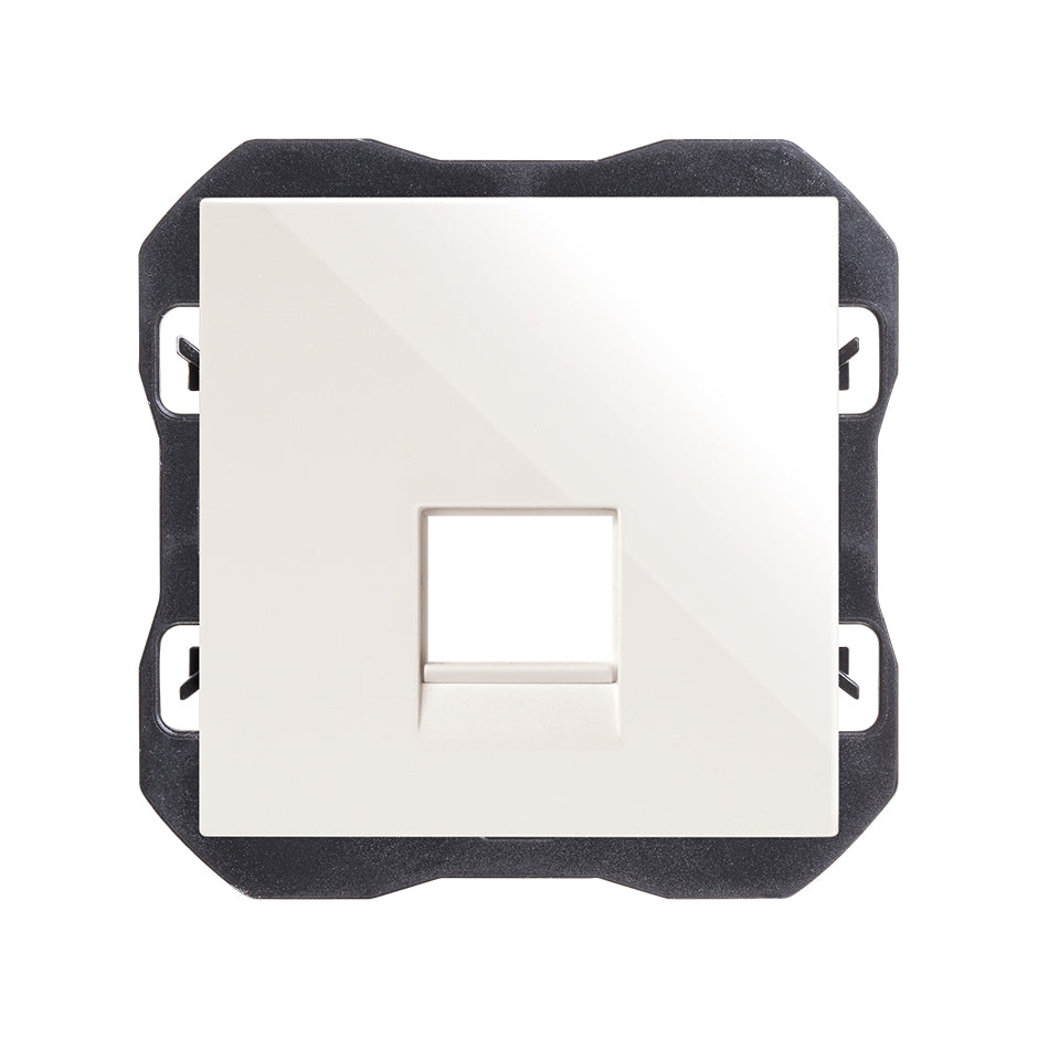 20000087-090 - Tapa de voz y datos plana con guardapolvo para 1 conector RJ45 blanco Simon 270