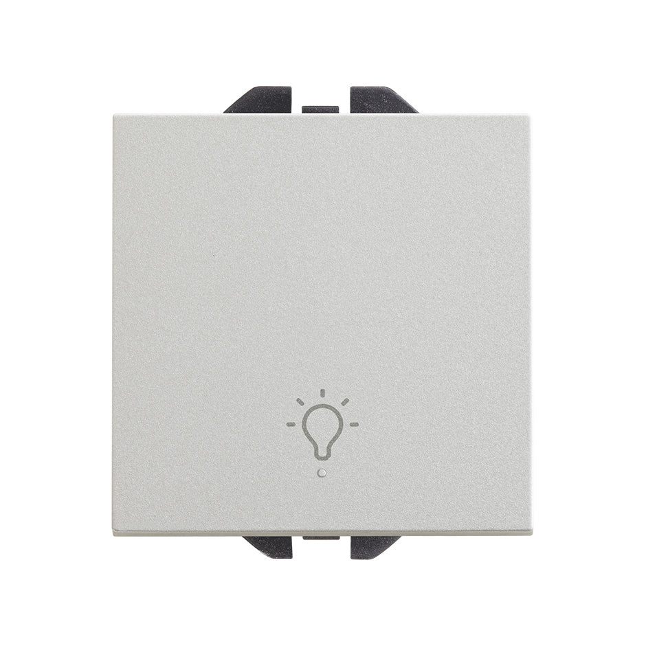20000151-093 - Pulsador con grabado luz 10A 230V~ y sistema de embornamiento rápido aluminio Simon 270