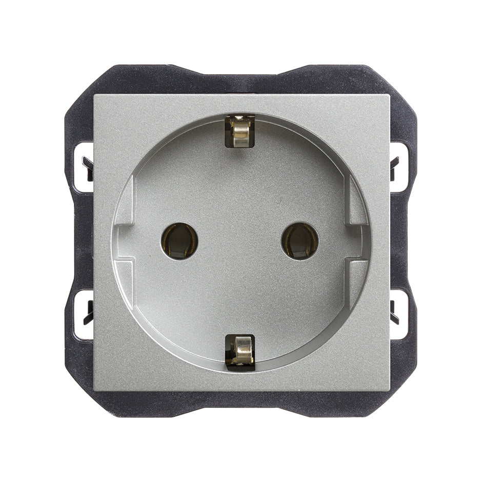 20000432-093 - Base de enchufe schuko 16A 250 V~ con sistema de embornamiento a tornillo aluminio Simon 270