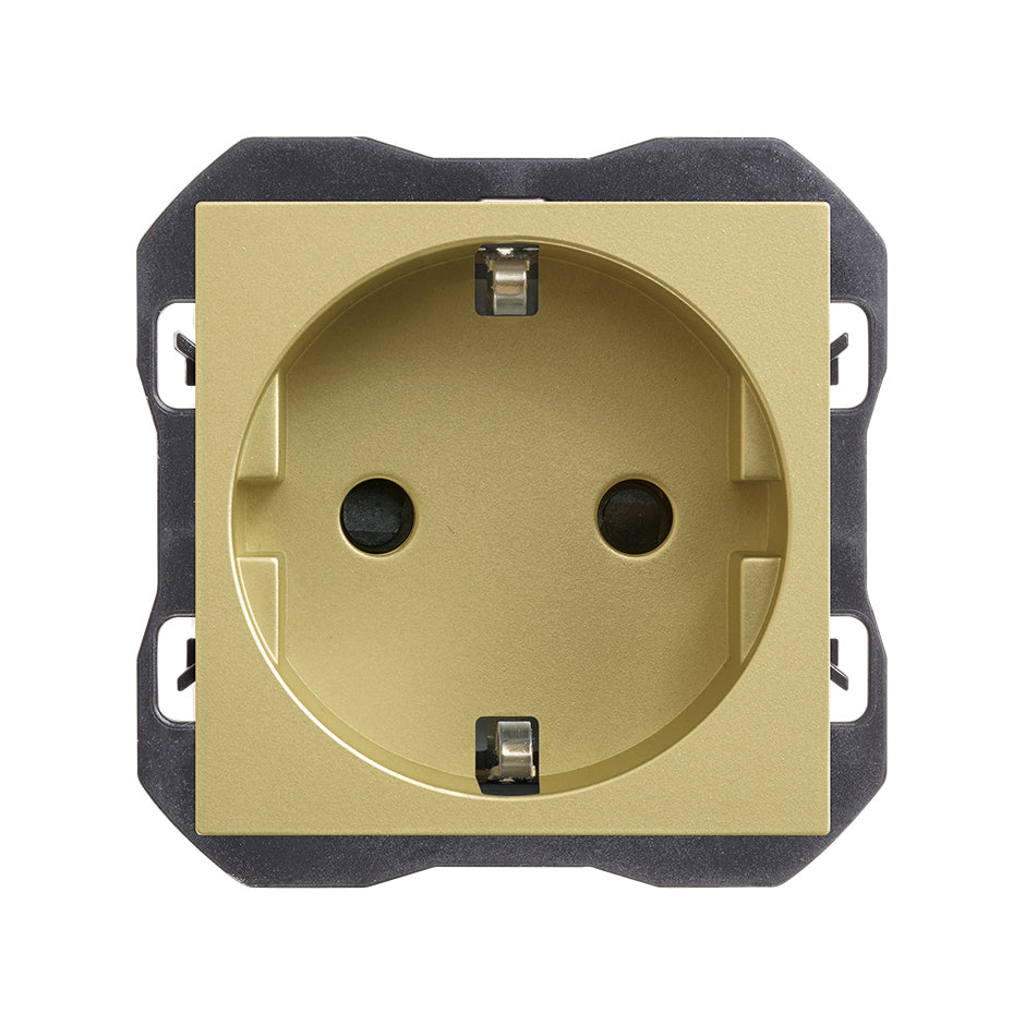 20000432-097 - Base de enchufe schuko 16A 250 V~ con sistema de embornamiento a tornillo bronce Simon 270