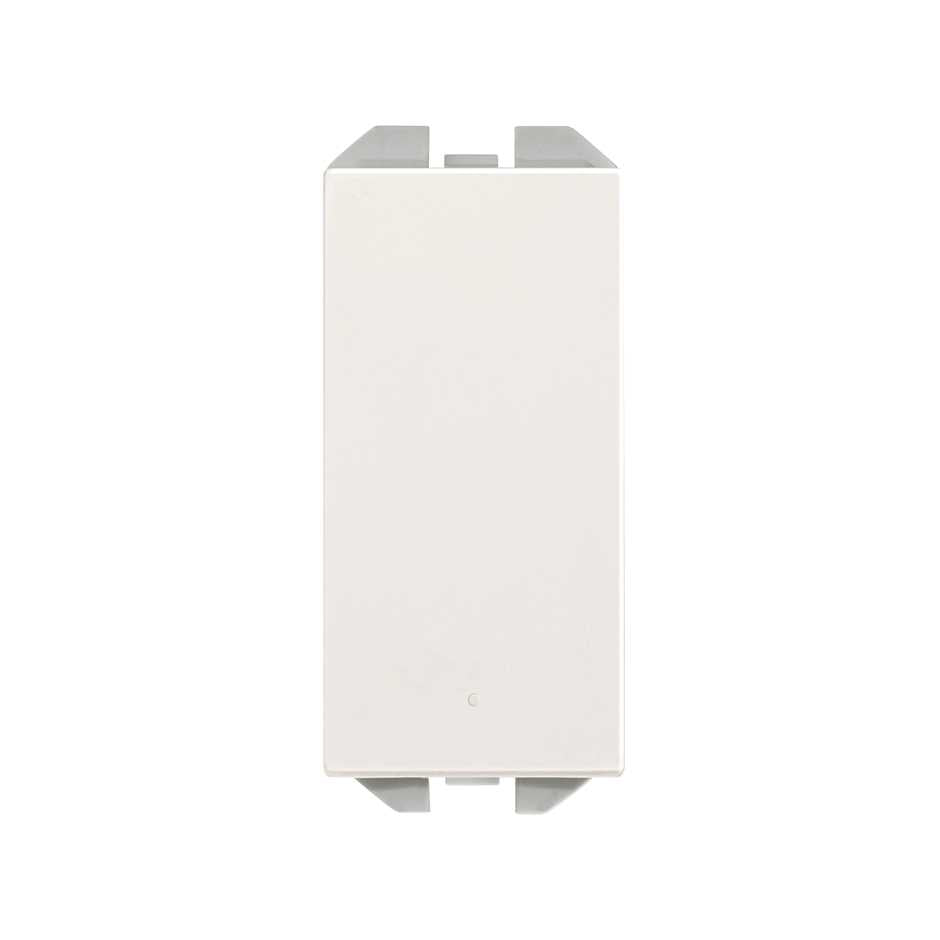 20001201-190 - Conmutador pulsante 10AX 230V~ de tecla estrecha con sistema de embornamiento rápido blanco mate Simon 270