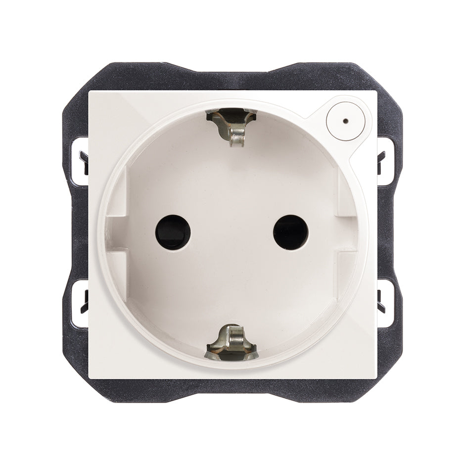 21000432-090 - Base de enchufe schuko Simon iO 16A 230 V~ con sistema de embornamiento a tornillo blanco Simon 270