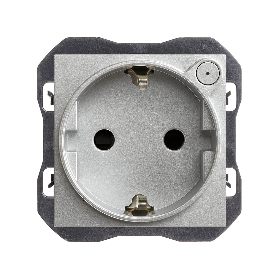 21000432-093 - Base de enchufe schuko Simon iO 16A 230 V~ con sistema de embornamiento a tornillo aluminio Simon 270