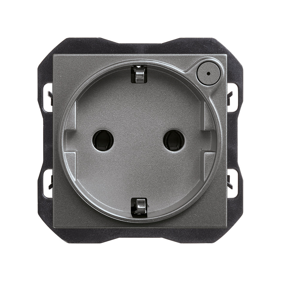 21000432-096 - Base de enchufe schuko Simon iO 16A 230 V~ con sistema de embornamiento a tornillo titanio Simon 270