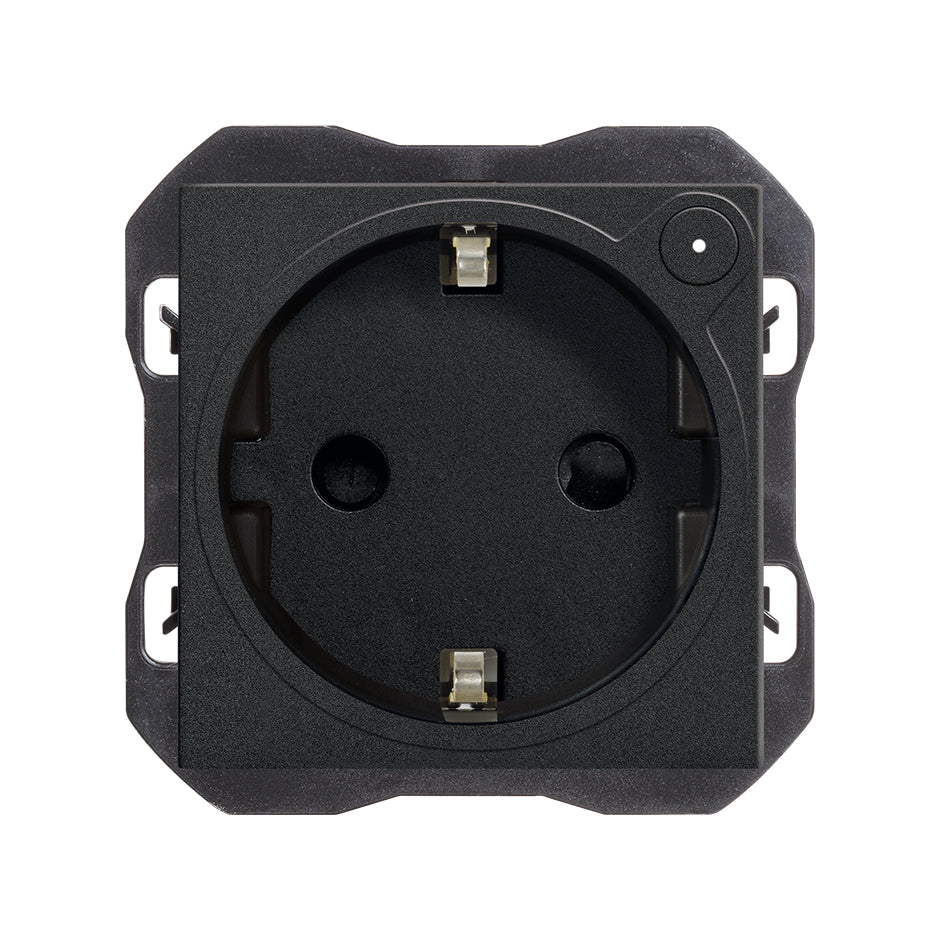 21000432-098 - Base de enchufe schuko Simon iO 16A 230 V~ con sistema de embornamiento a tornillo negro mate Simon 270
