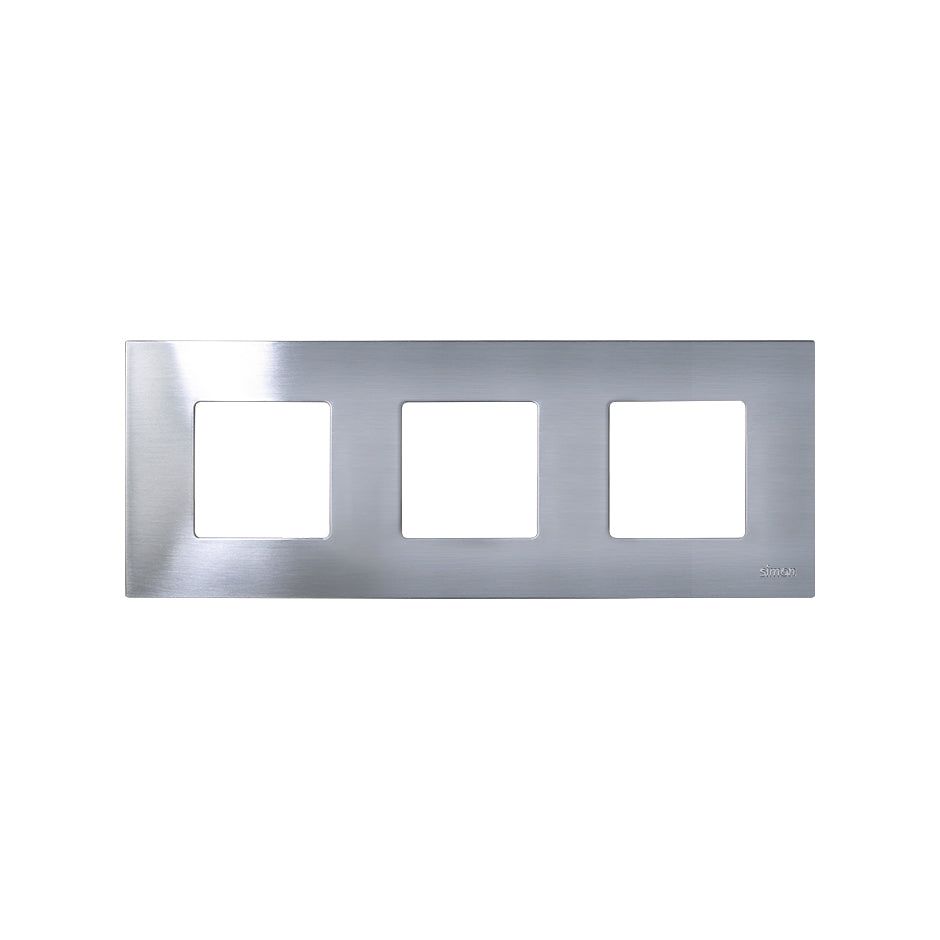 2700637-042 - Funda intercambiable para marco 3 elementos inox Simon 27 Play