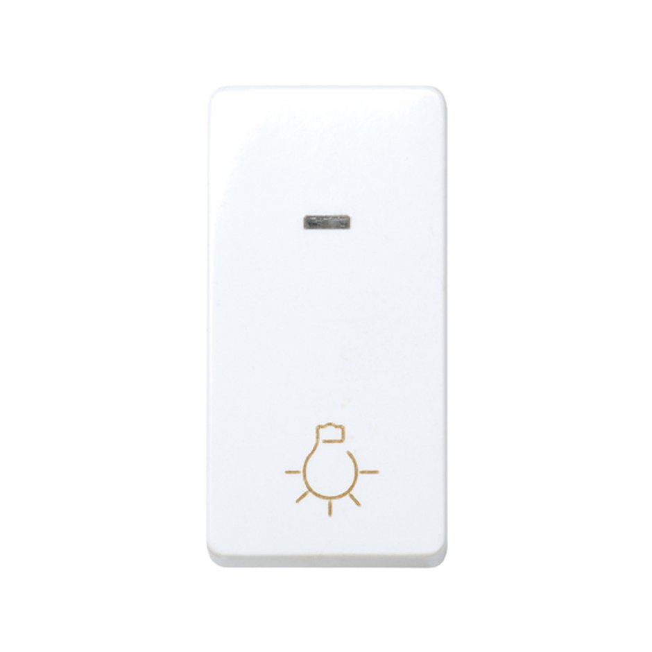27161-64 - Pulsador con grabado luz 10 A 250V~ de medio elemento, luminoso incorporado y embornamiento rápido blanco Simon 27 Play