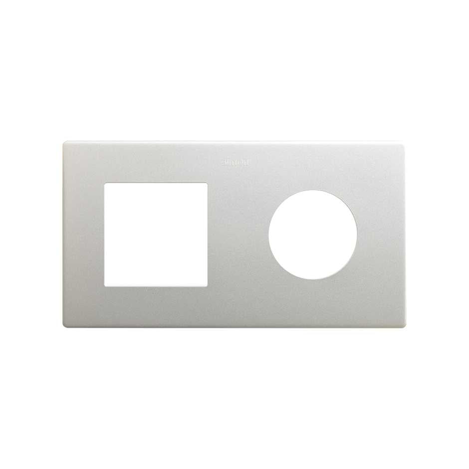 27190620-093 - Marco compuesto por 1 elemento y 1 estética mínima para base enchufe schuko CLEAN aluminio Simon 270