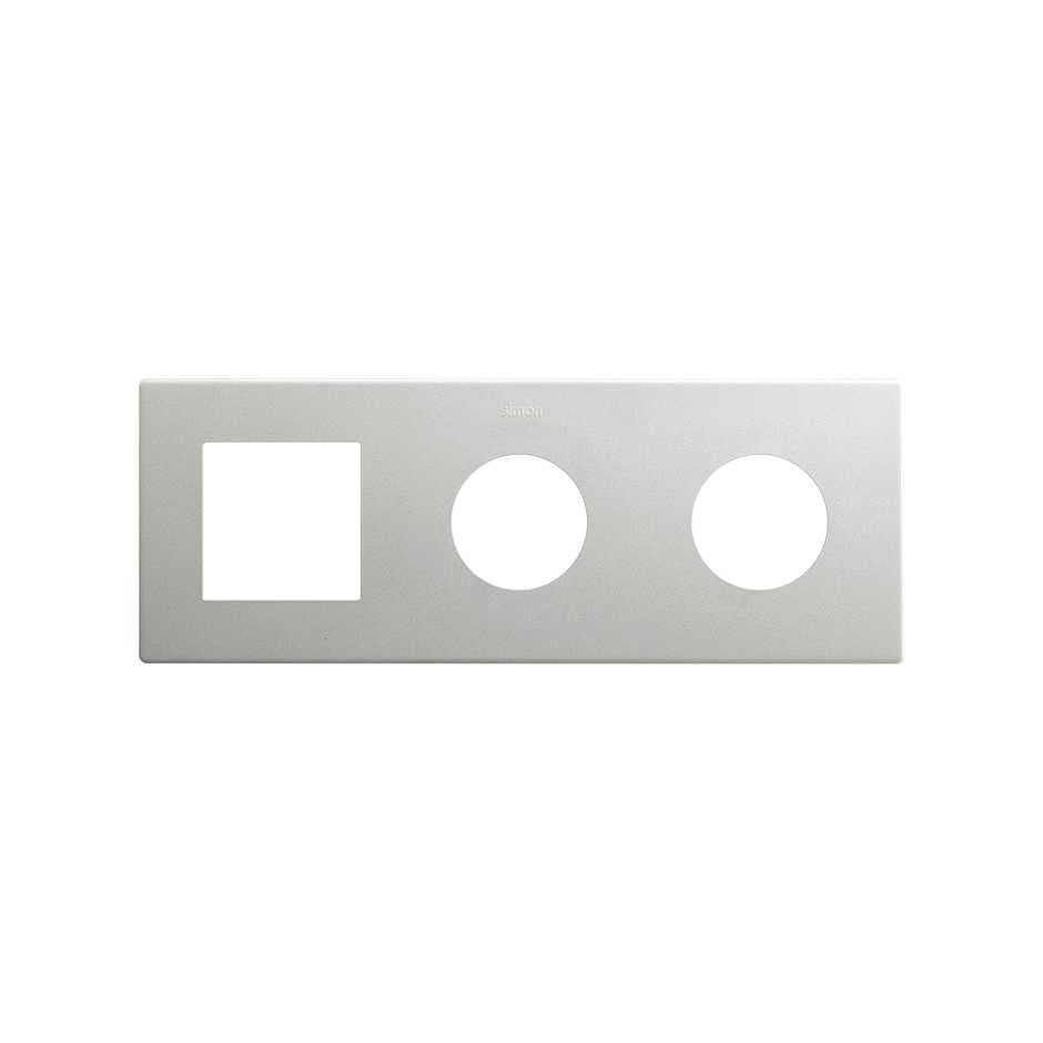 27193630-093 - Marco compuesto por 1 elemento y 2 estética mínima para base de enchufe CLEAN aluminio Simon 270