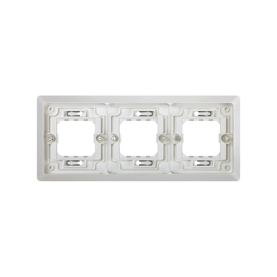 4400630-035 - Marco para cajas de empotrar de 3 elementos horizontal gris Simon Aqua