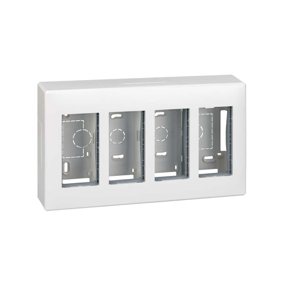 51000004-030 - Caja de pared de superficie para 4 elementos dobles blanco Simon 500 Cima