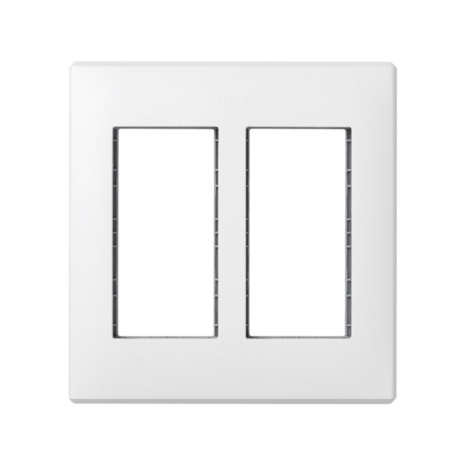 51010102-030 - Marco para pared de empotrar y bastidores para 2 elementos dobles blanco Simon 500 Cima