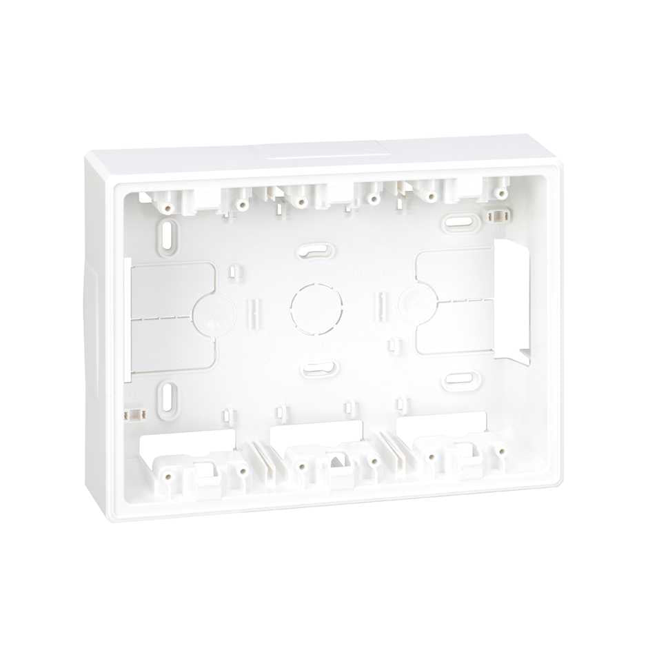 51050003-030 - Base caja de pared de superficie para 3 elementos dobles blanco Simon 500 Cima