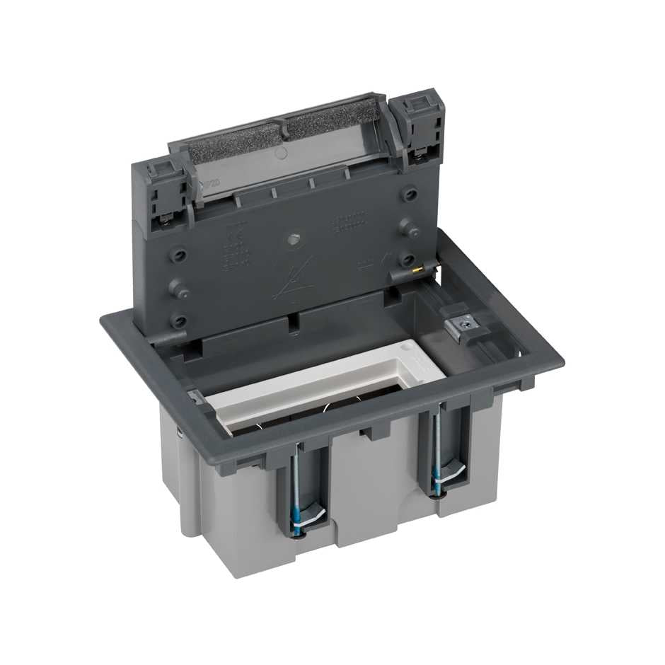 52050001-035 - Caja de suelo regulable para 2 elementos en instalación de suelo de pavimento gris Simon 500 Cima