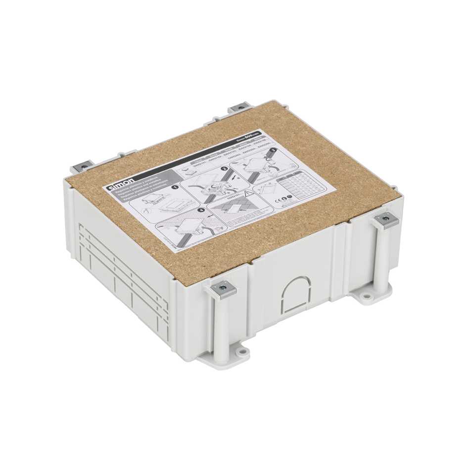 52052103-035 - Cubeta de plástico para caja de suelo regulable de 6 elementos para instalación en suelo de pavimento Simon 500 Cima