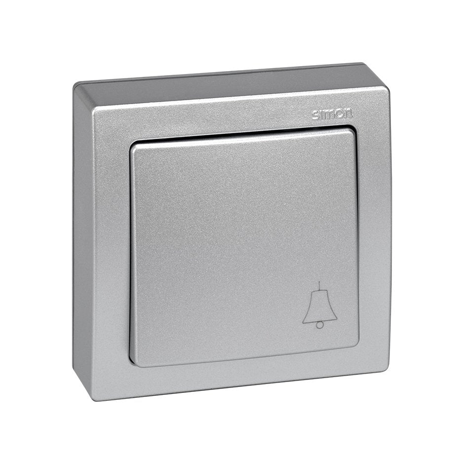 73150-53 - Pulsador monobloc con grabado campana 10 A 250V~ con sistema de embornamiento a tornillo aluminio Simon 73 Loft