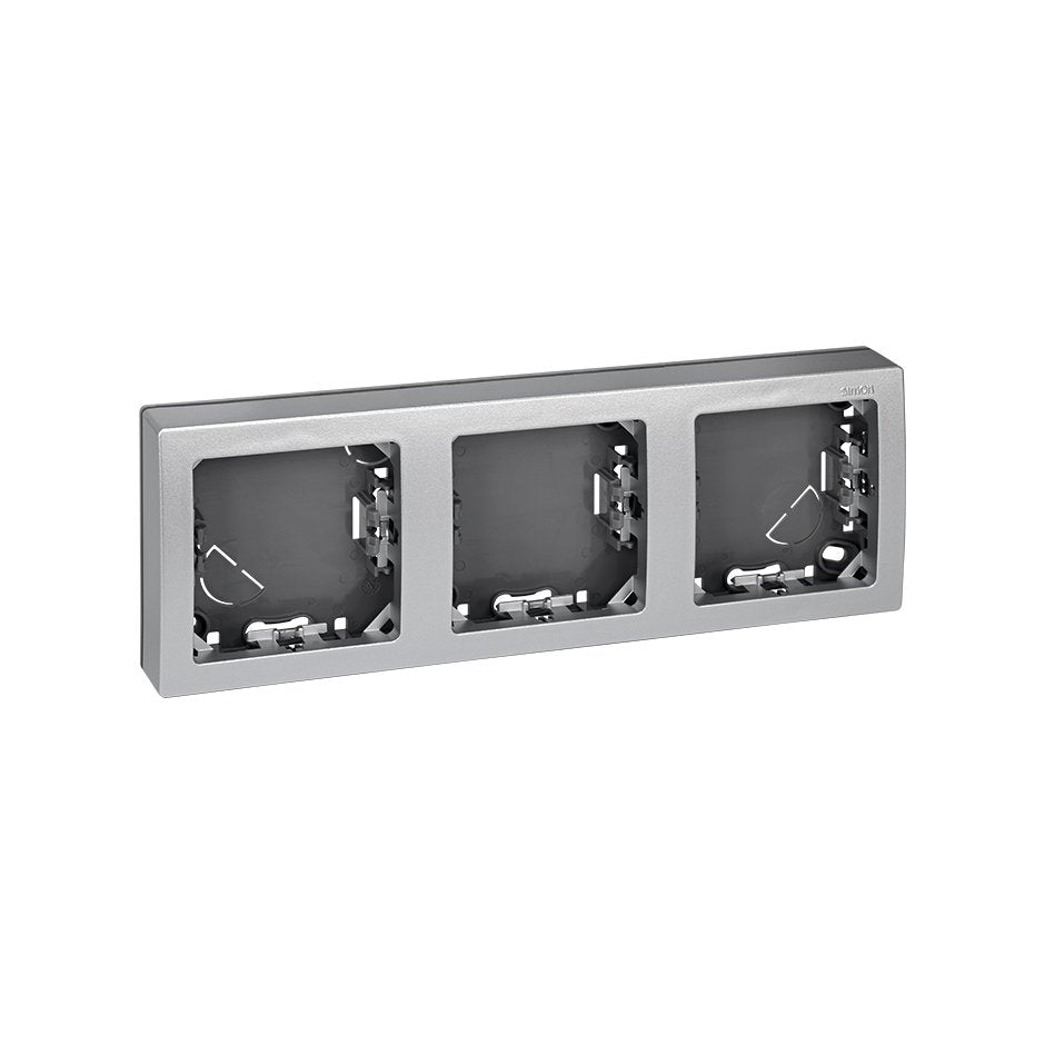 73630-63 - Marco con base para 3 elementos horizontal aluminio Simon 73 Loft
