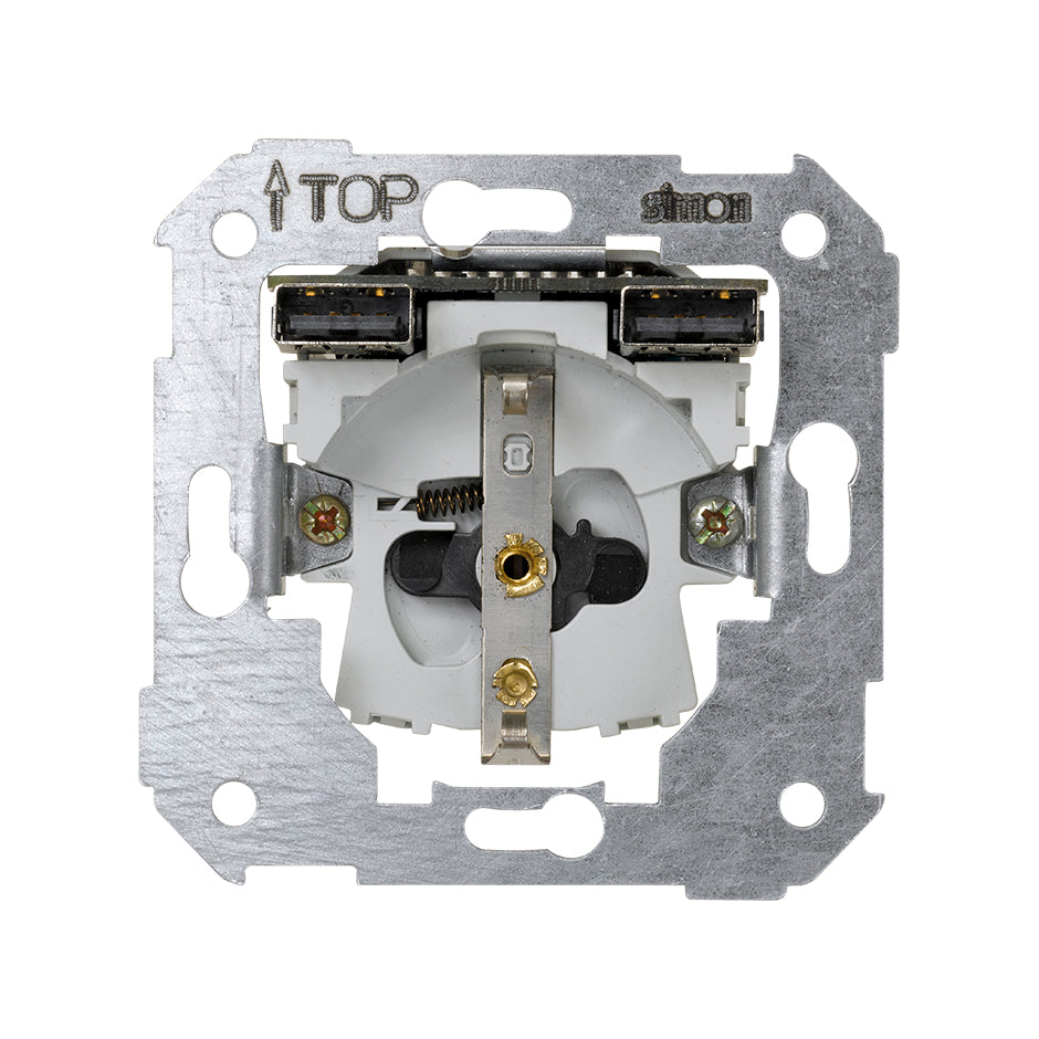7501432-039 - Base de enchufe schuko con doble cargador USB tipo A 10,5W Simon 75