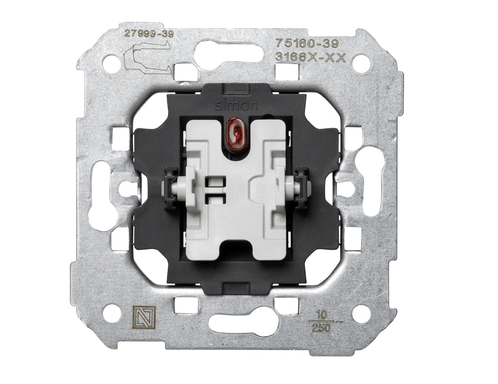 75160-39 - Pulsador 10 A 250V~ con luminoso incorporado y sistema de embornamiento rápido Simon 75