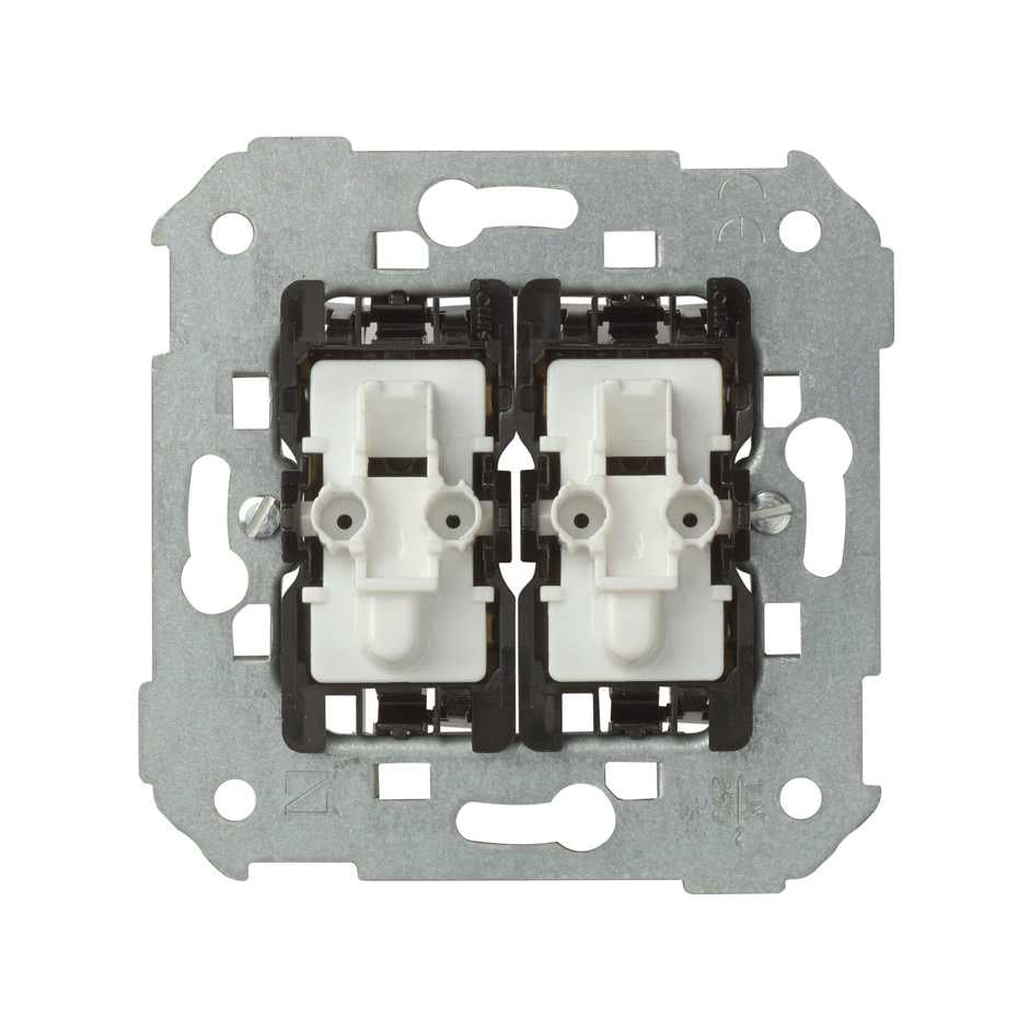 75393-39 - Grupo de 2 pulsadores 10 A 250V~ con luminoso incorporado y sistema de embornamiento rápido Simon 75