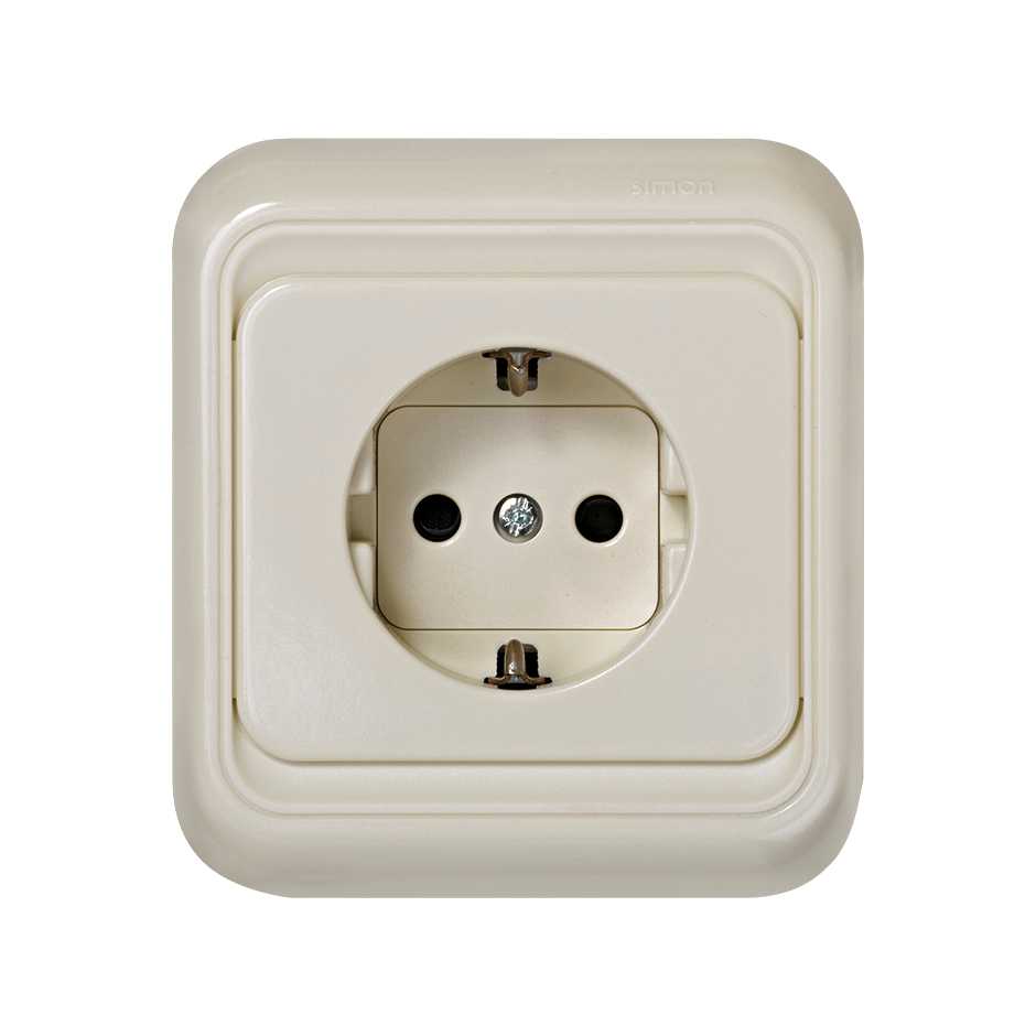 75452-61 - Base enchufe bipolar TT lateral monobloc marfil Simon 75
