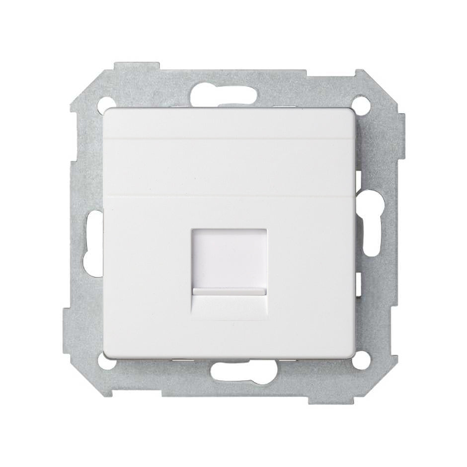 8200005-090 - Placa de voz y datos plana con guardapolvo para conector RJ45 blanco mate Simon 82 Concept
