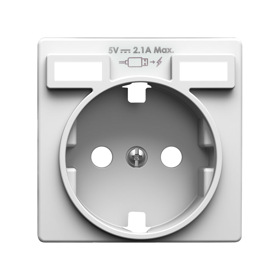 8200049-090 - Tapa para la base de enchufe schuko con 2 cargadores USB tipo A 10,5W blanco mate Simon 82 Concept