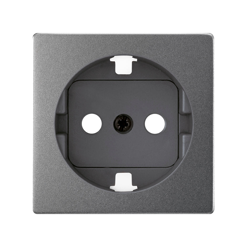 8200432-096 - Conjunto semi-montado de base de enchufe schuko 16 A 250V~ con sistema de emb. a tornillo titanio Simon 82 Concept