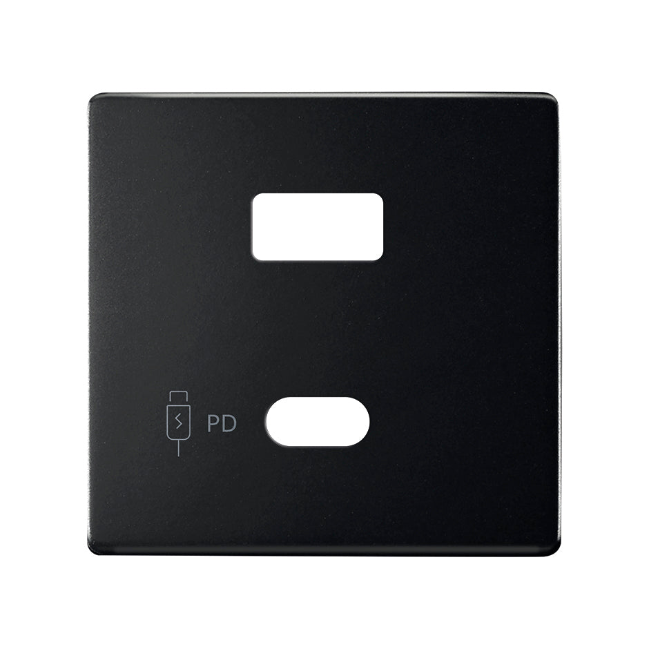8201296-098 - Placa para cargador USB A+C Quickcharge negro mate Simon 82 Concept
