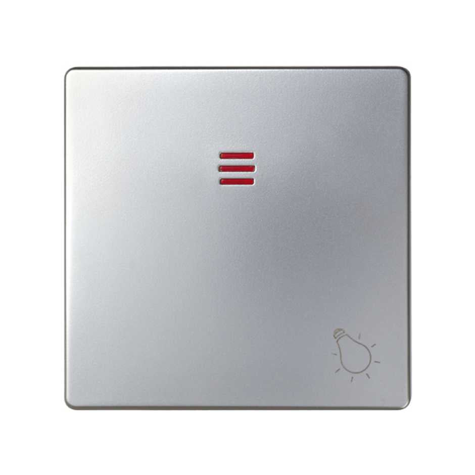 82016-33 - Tecla individual con visor y grabado luz aluminio Simon 82