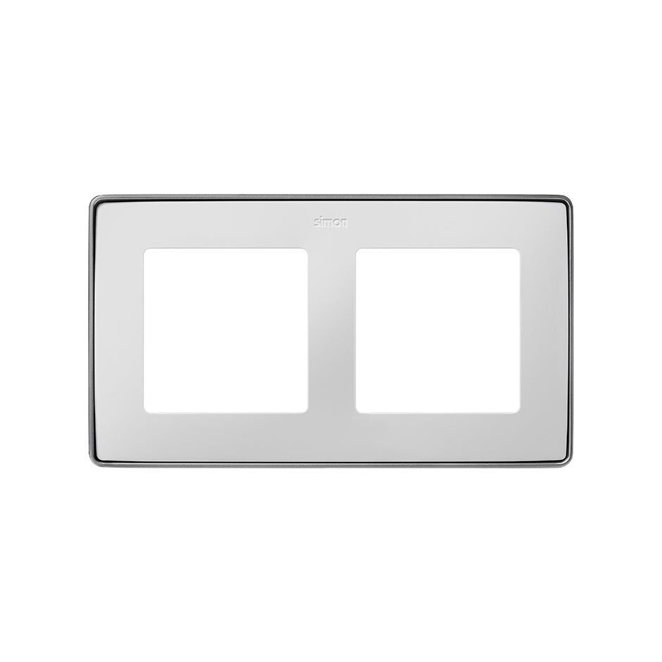 8201620-243 - Marco para 2 elementos blanco base aluminio Simon 82 Detail Select