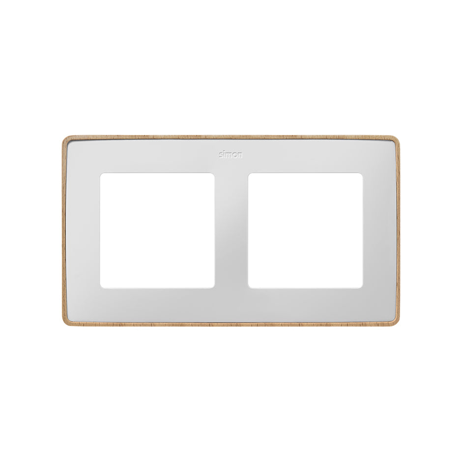 8201620-270 - Marco para 2 elementos blanco base madera haya Simon 82 Detail Select