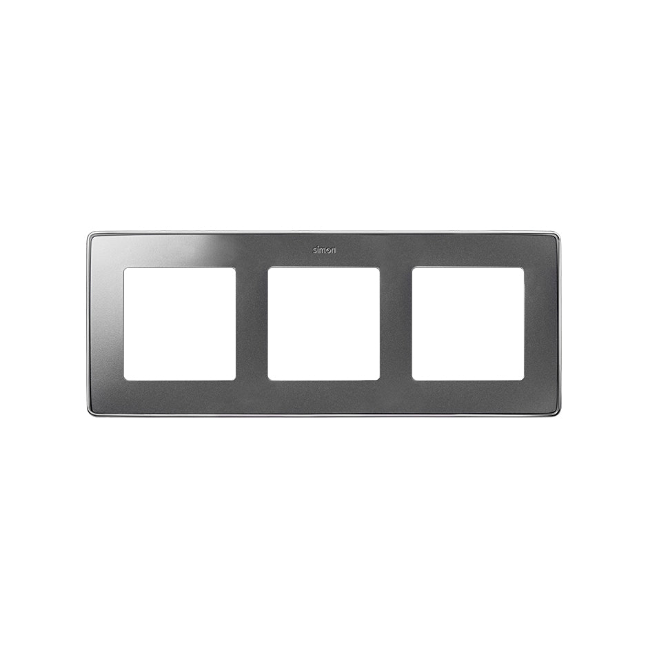 8201630-093 - Marco para 3 elementos aluminio frío base cromo Simon 82 Detail Select