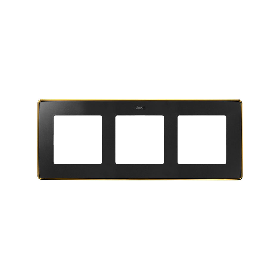 8201630-242 - Marco para 3 elementos grafito base oro Simon 82 Detail Select
