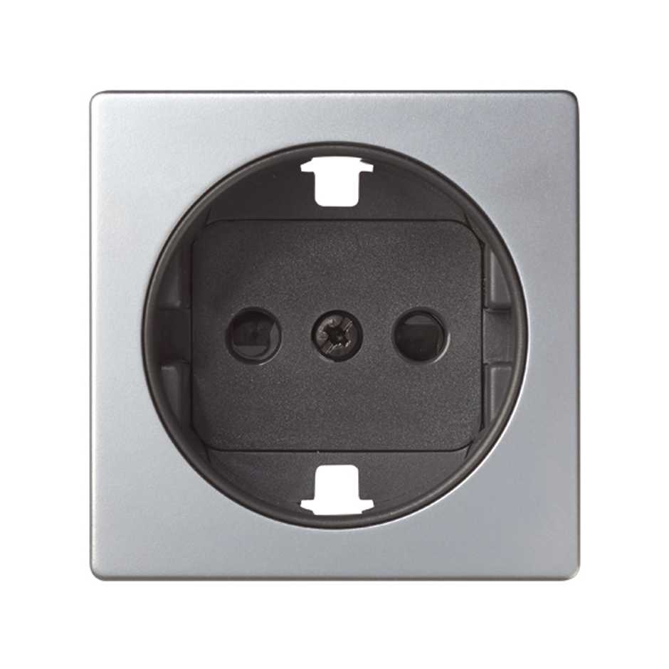 82041-33 - Tapa con dispositivo de seguridad para la base de enchufe schuko aluminio Simon 82
