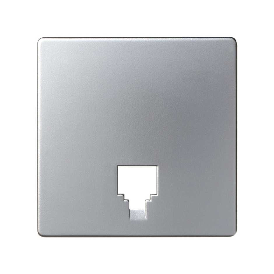 82062-63 - Placa para tomas telefónicas con conectores RJ11 y RJ12 aluminio Simon 82
