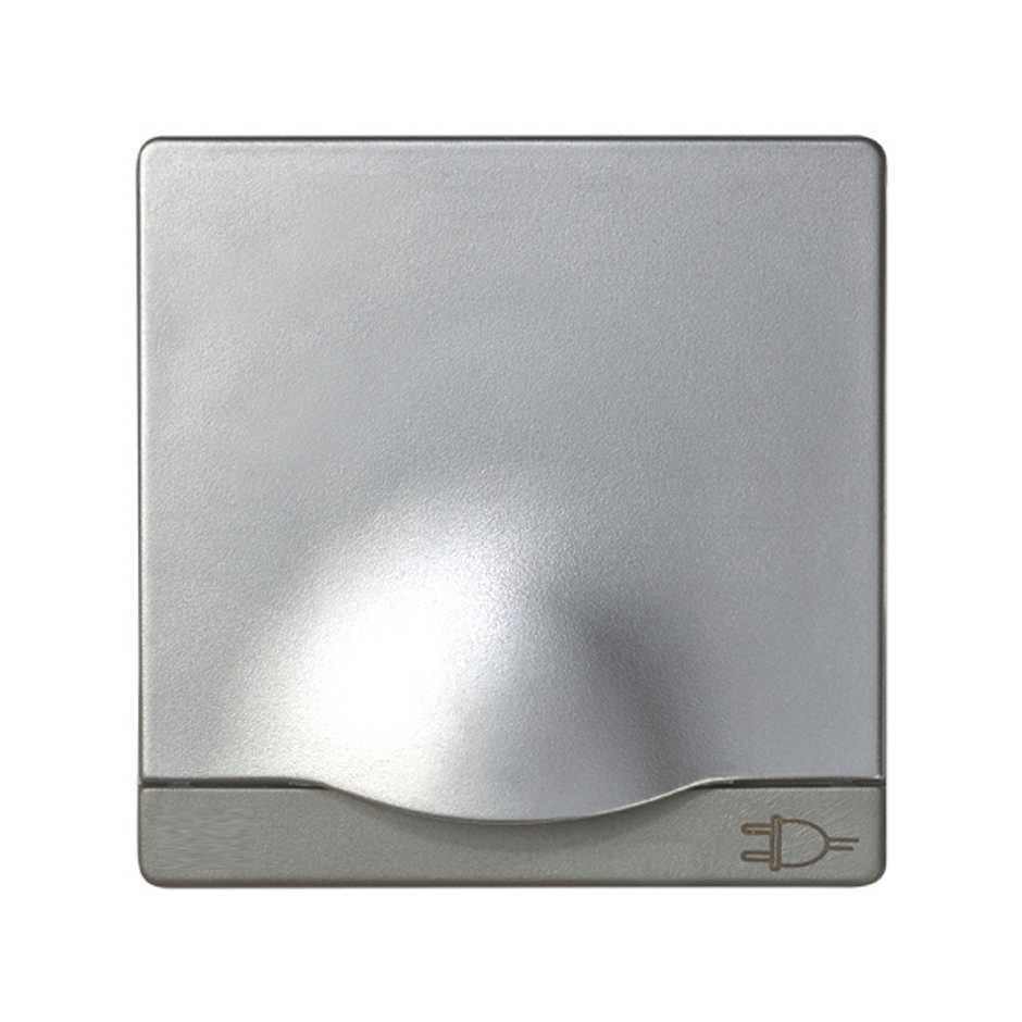 82090-33 - Tapa abatible con dispositivo de seguridad para la base de enchufe schuko aluminio Simon 82