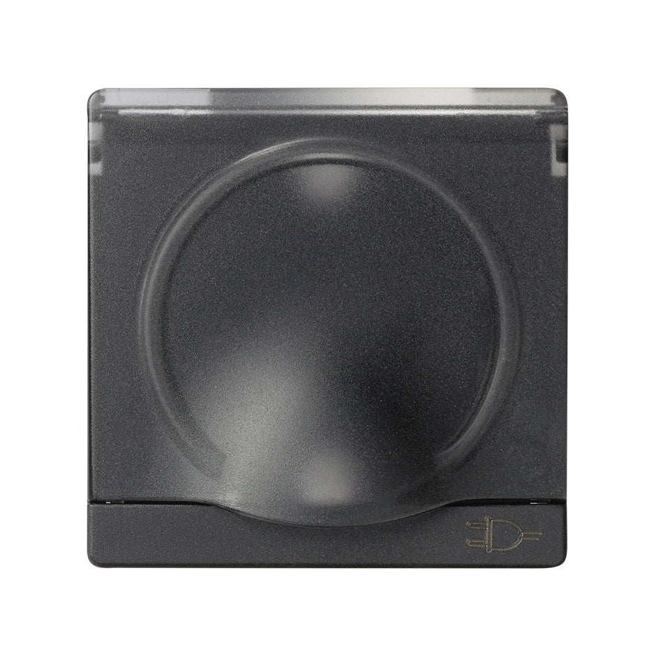 82090-38 - Tapa abatible con dispositivo de seguridad para la base de enchufe schuko grafito Simon 82