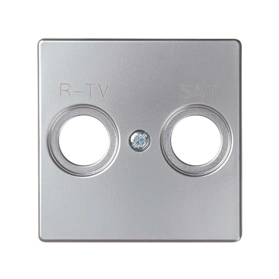 82097-33 - Placa para tomas inductivas de R-TV+SAT aluminio Simon 82