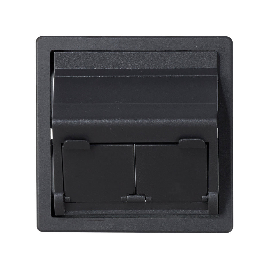 82579-38 - Placa de voz y datos inclinada con guardapolvo para 2 conectores RJ45 grafito Simon 82