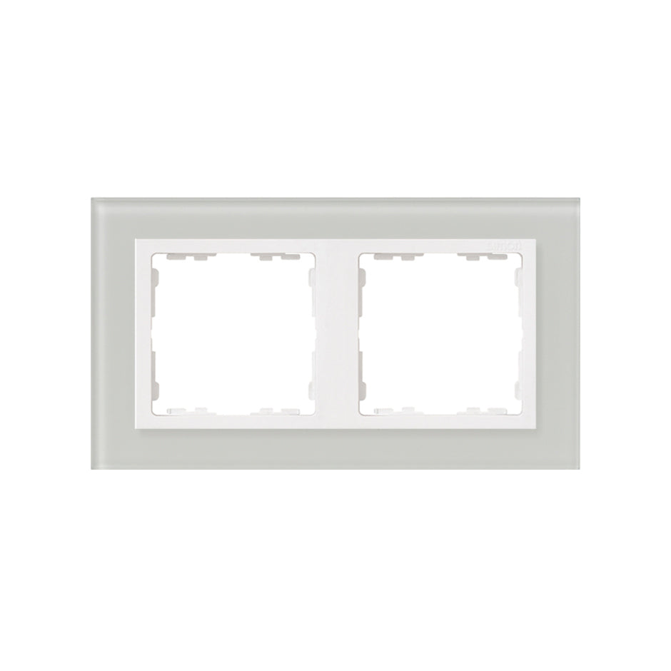 82627-60 - Marco para 2 elementos cristal natural interior blanco Simon 82 Nature