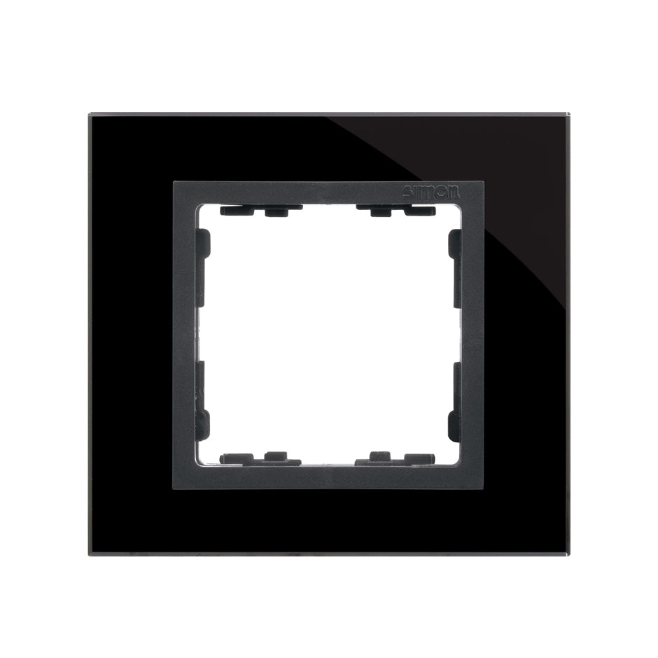 82817-32 - Marco para 1 elemento cristal negro interior grafito Simon 82 Nature