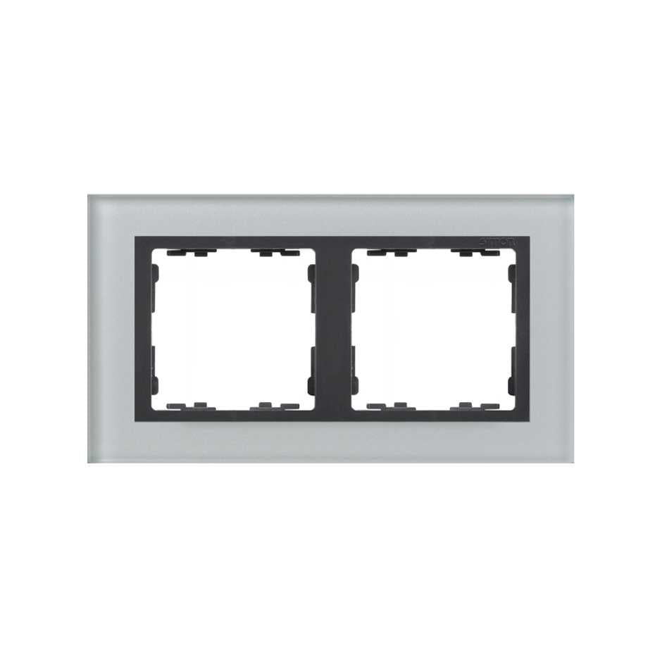 82827-35 - Marco para 2 elementos cristal gris interior grafito Simon 82 Nature