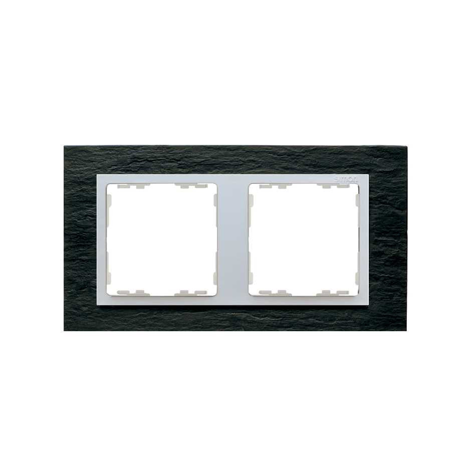 82927-63 - Marco para 2 elementos pizarra interior aluminio Simon 82 Nature