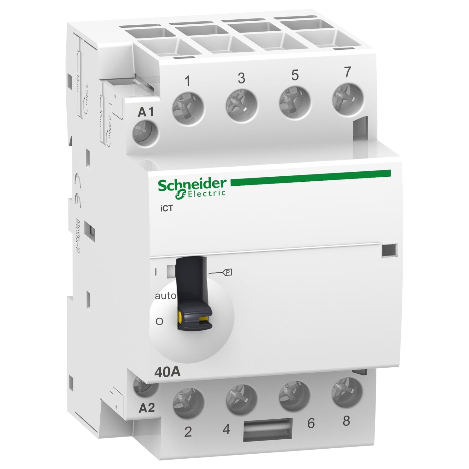 A9C21844 - Contactor Schneider modular Acti9 iCT 40A 3P 3 NA 230/240V CA con mando manual